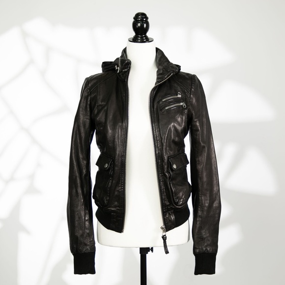 Mackage Leather Jacket with Hood - XS (Excellent Condition) - Picture 3 of 12